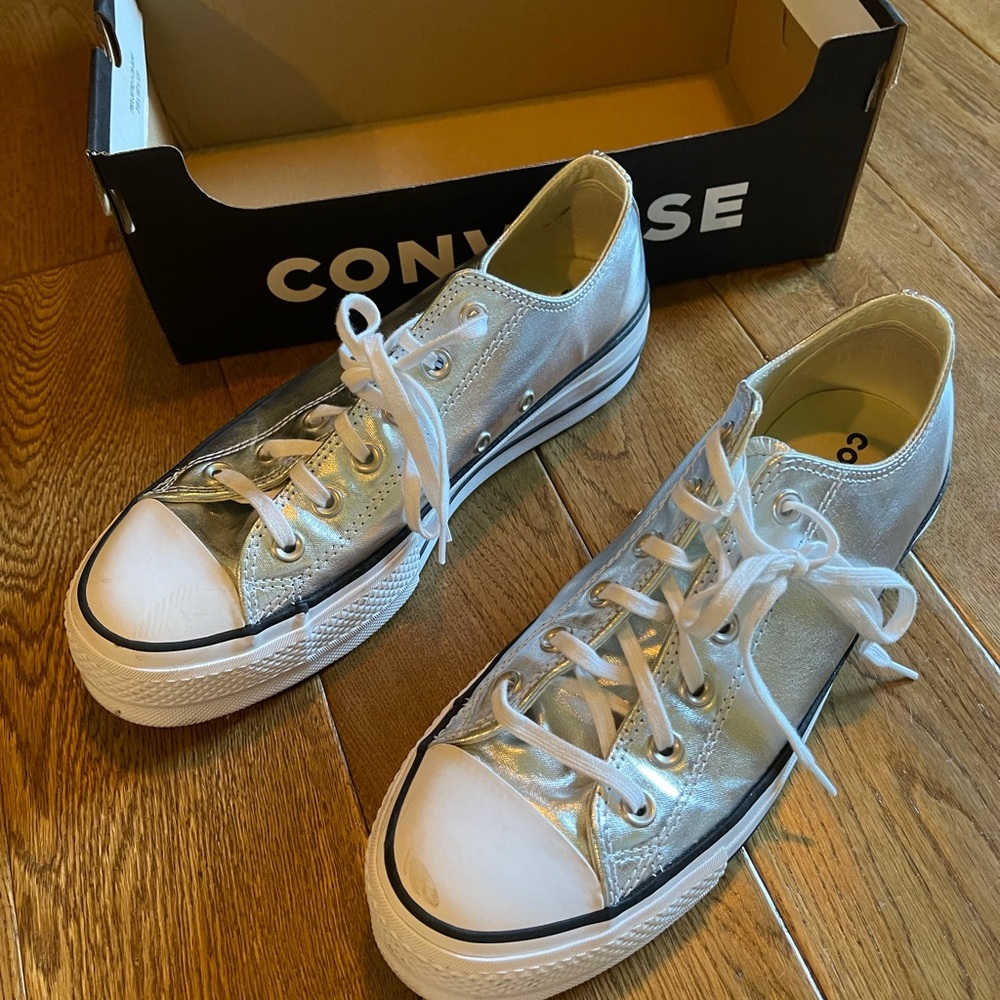 Converse platform low too silver sneakers